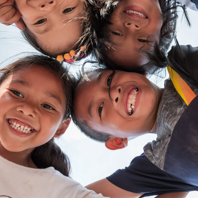 Group of smiling children together
