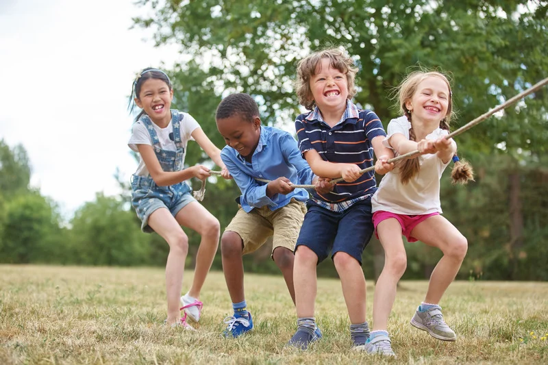 Children playing together outdoors
