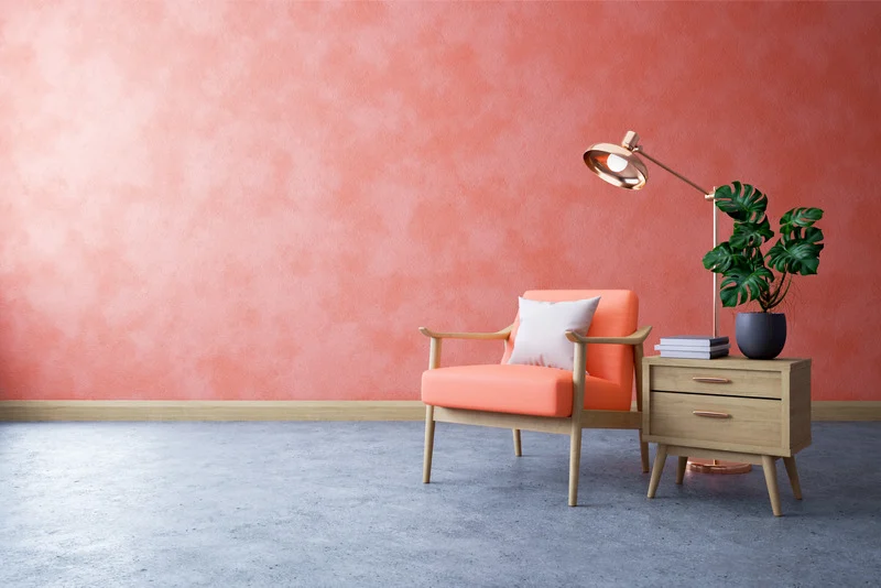 Comfortable living room chair and side table